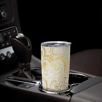 Gold And White Aoteara Horse Racing Tumbler Cup NZ Maori Pattern