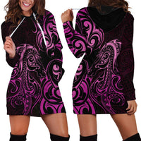 Pink Aoteara Horse Racing Hoodie Dress NZ Maori Pattern