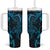 Blue Aoteara Horse Racing Tumbler With Handle NZ Maori Pattern