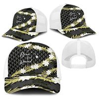 Born And Raised Aloha Hawaii Baseball Net Cap Kanaka Kakau Hawaiian Tiare Pakalana Lei - Polynesian Pride