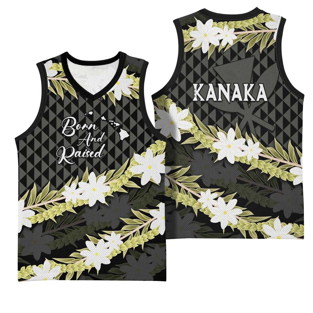 Born And Raised Aloha Hawaii Basketball Jersey Kanaka Kakau Hawaiian Tiare Pakalana Lei LT14 - Polynesian Pride