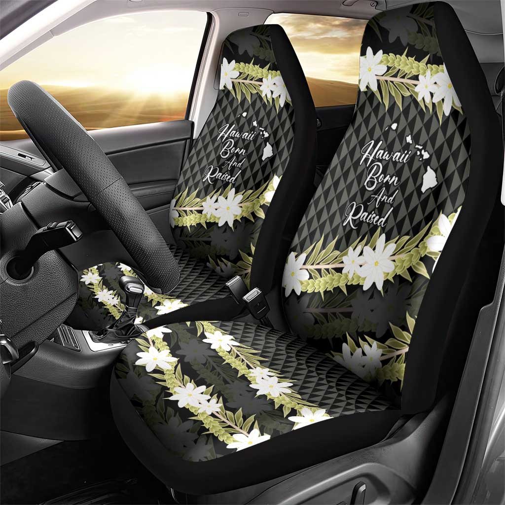 Born And Raised Aloha Hawaii Car Seat Cover Kanaka Kakau Hawaiian Tiare Pakalana Lei LT14 - Polynesian Pride