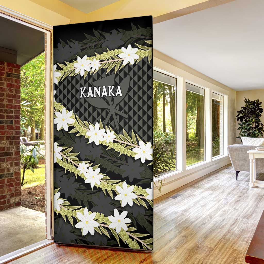 Born And Raised Aloha Hawaii Door Cover Kanaka Kakau Hawaiian Tiare Pakalana Lei - Polynesian Pride