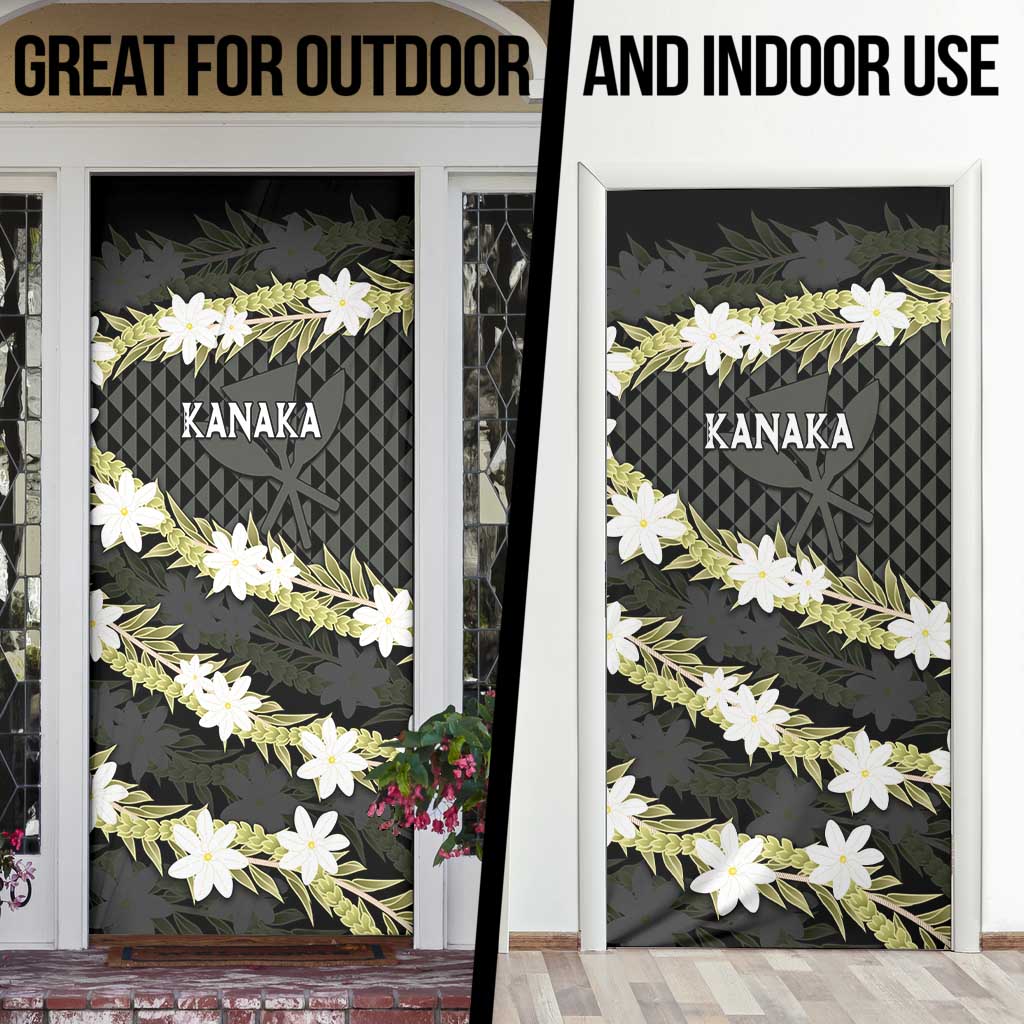 Born And Raised Aloha Hawaii Door Cover Kanaka Kakau Hawaiian Tiare Pakalana Lei - Polynesian Pride