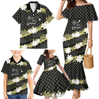Born And Raised Aloha Hawaii Family Matching Mermaid Dress and Hawaiian Shirt Kanaka Kakau Hawaiian Tiare Pakalana Lei LT14 - Polynesian Pride