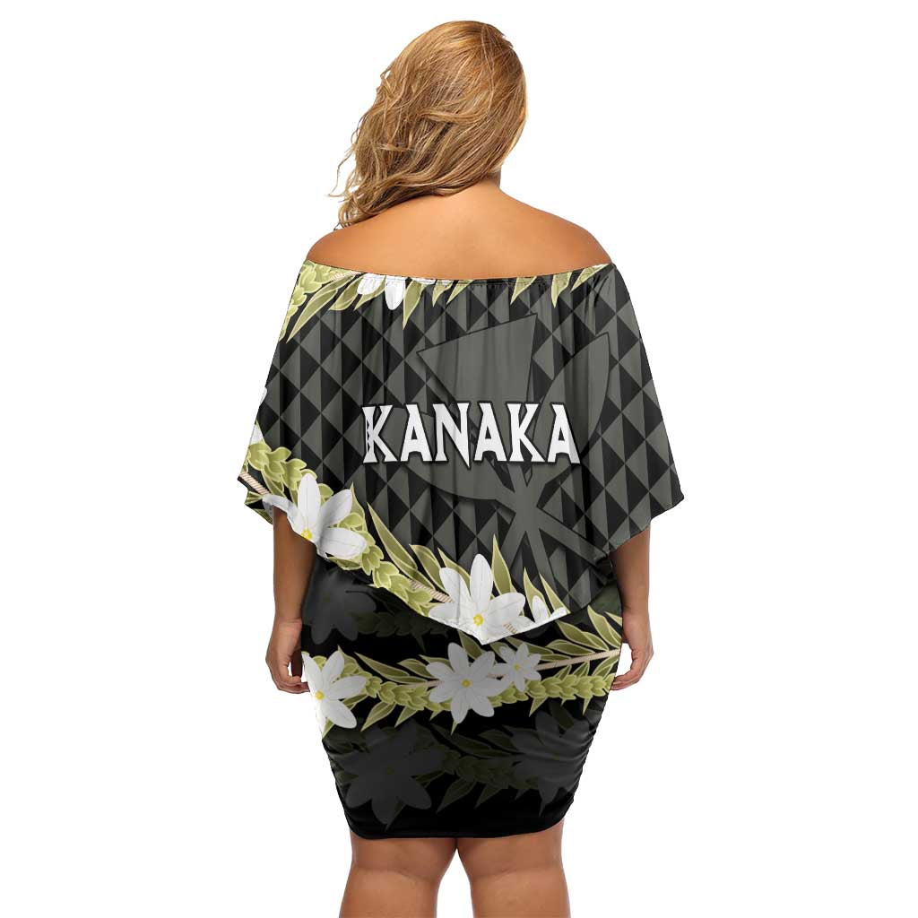 Born And Raised Aloha Hawaii Family Matching Off Shoulder Short Dress and Hawaiian Shirt Kanaka Kakau Hawaiian Tiare Pakalana Lei LT14 - Polynesian Pride