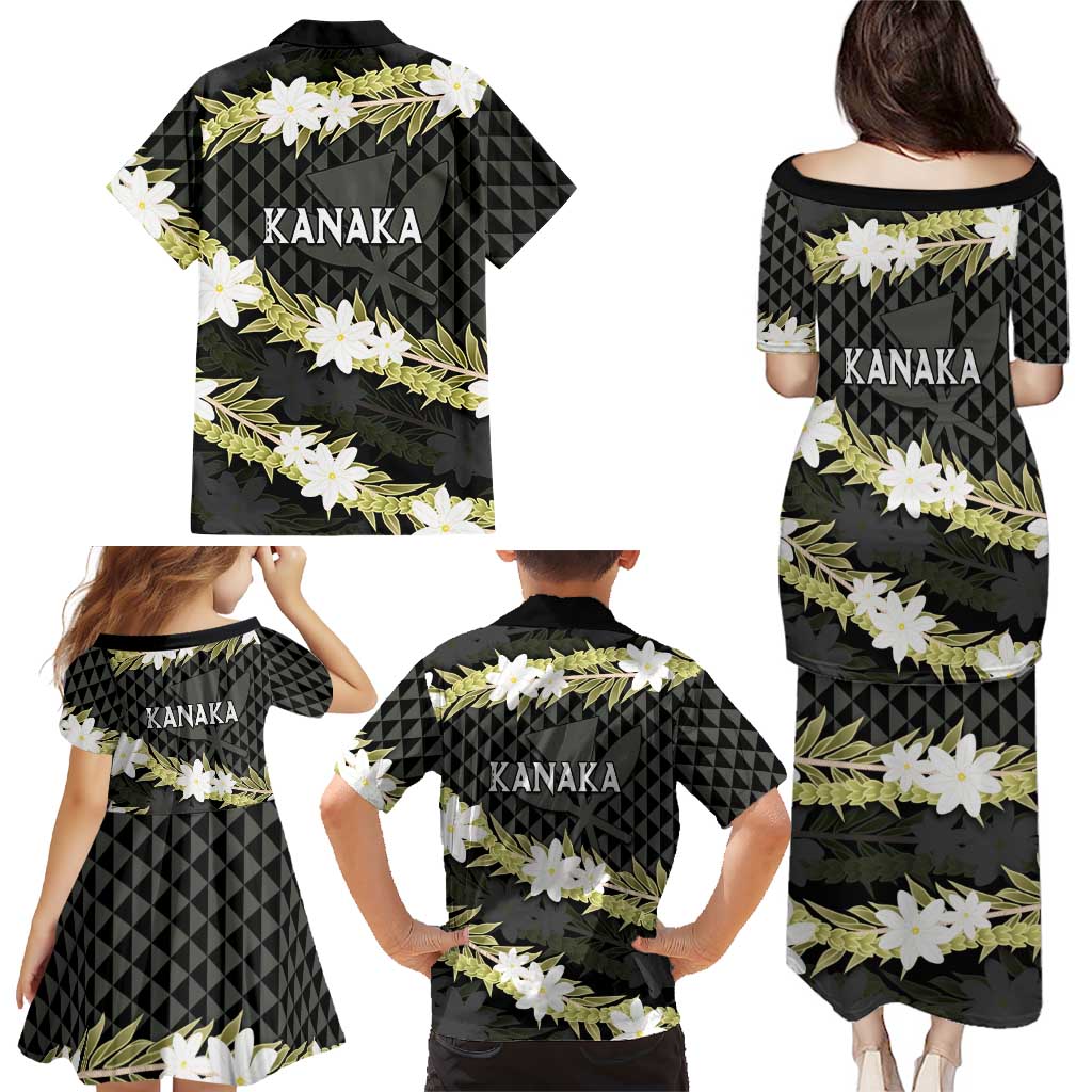 Born And Raised Aloha Hawaii Family Matching Puletasi and Hawaiian Shirt Kanaka Kakau Hawaiian Tiare Pakalana Lei LT14 - Polynesian Pride