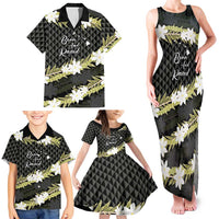 Born And Raised Aloha Hawaii Family Matching Tank Maxi Dress and Hawaiian Shirt Kanaka Kakau Hawaiian Tiare Pakalana Lei LT14 - Polynesian Pride