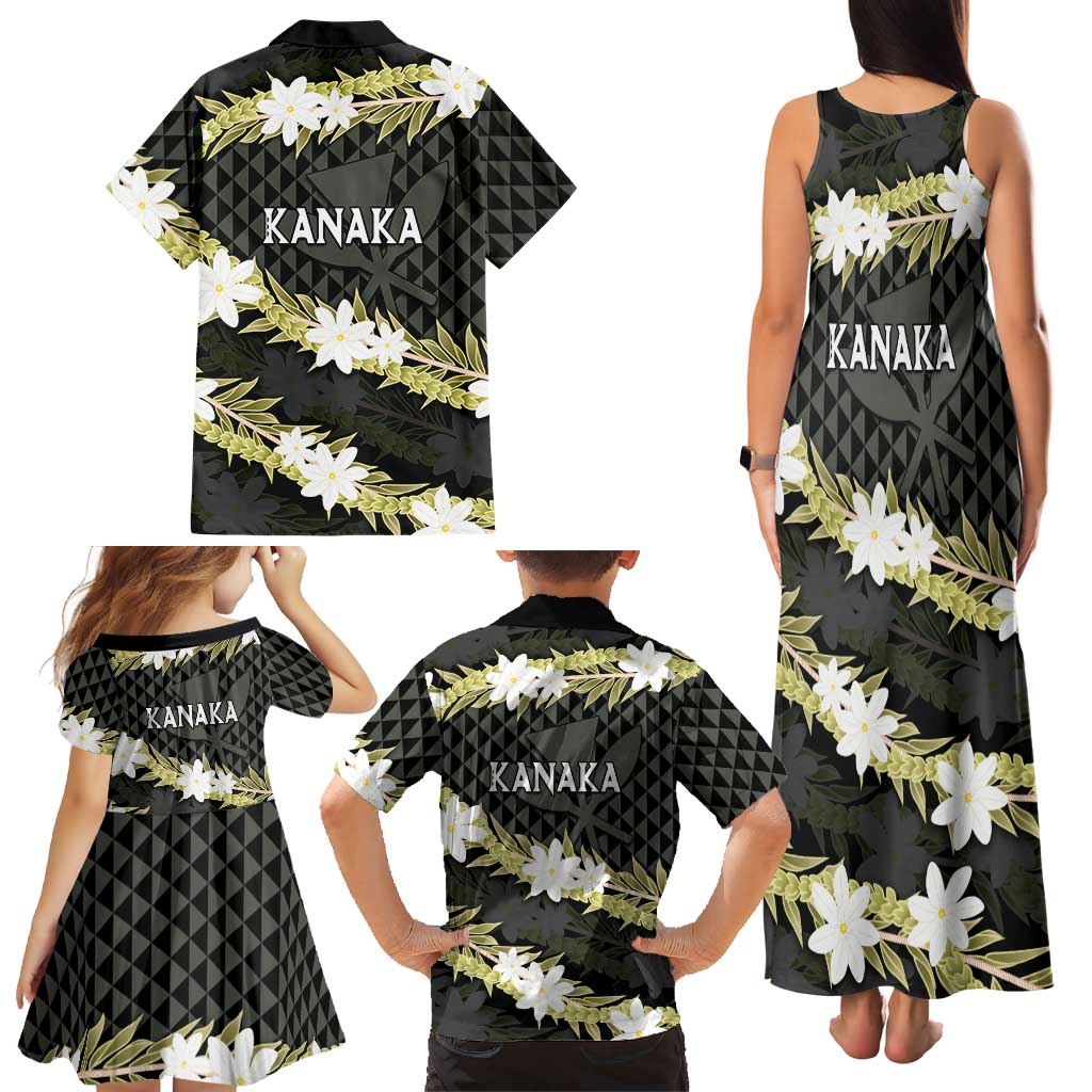 Born And Raised Aloha Hawaii Family Matching Tank Maxi Dress and Hawaiian Shirt Kanaka Kakau Hawaiian Tiare Pakalana Lei LT14 - Polynesian Pride