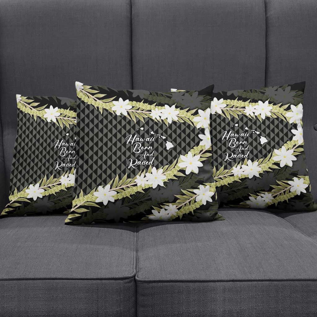 Born And Raised Aloha Hawaii Pillow Cover Kanaka Kakau Hawaiian Tiare Pakalana Lei - Polynesian Pride