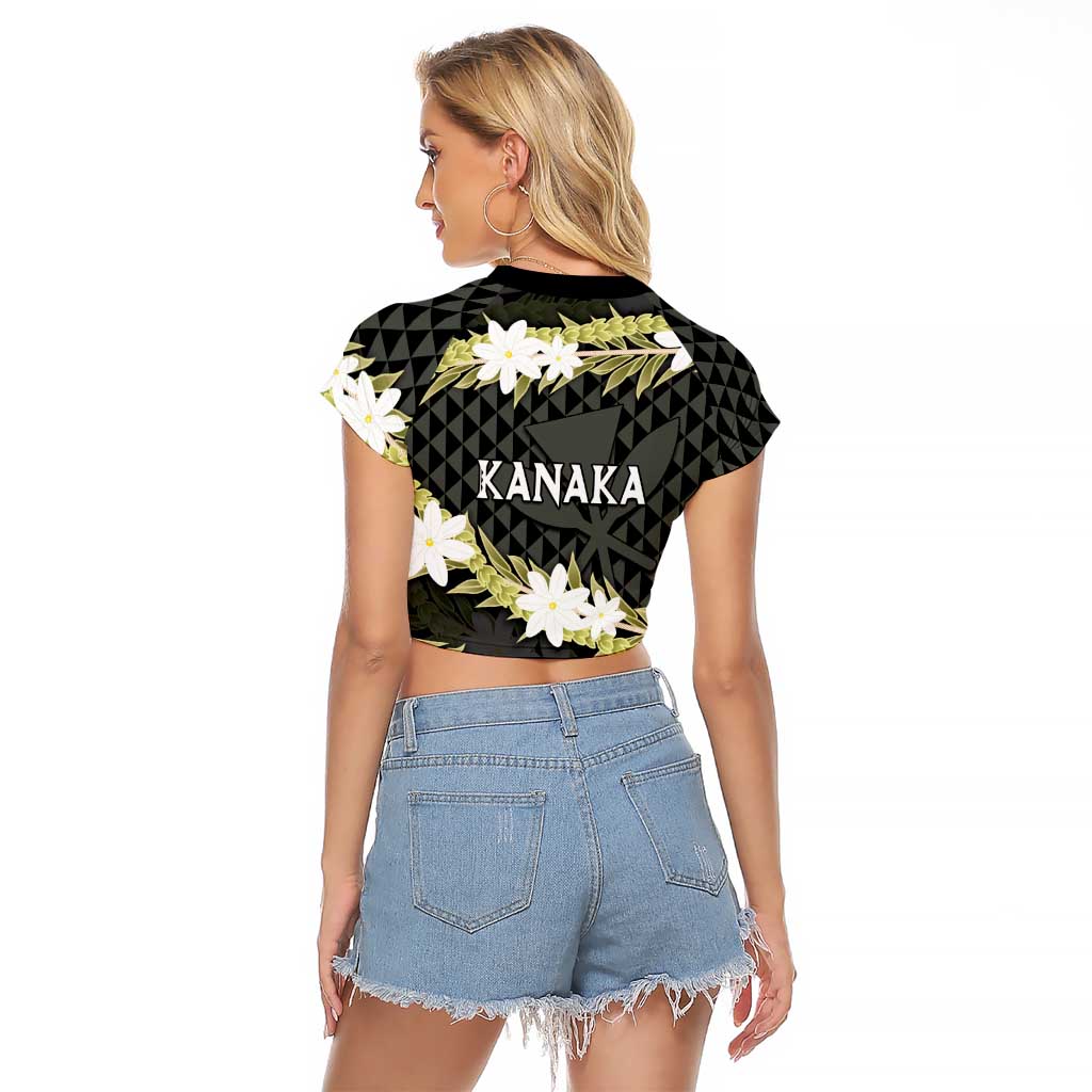 Born And Raised Aloha Hawaii Raglan Cropped T Shirt Kanaka Kakau Hawaiian Tiare Pakalana Lei LT14 - Polynesian Pride
