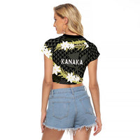 Born And Raised Aloha Hawaii Raglan Cropped T Shirt Kanaka Kakau Hawaiian Tiare Pakalana Lei LT14 - Polynesian Pride