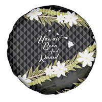 Born And Raised Aloha Hawaii Spare Tire Cover Kanaka Kakau Hawaiian Tiare Pakalana Lei LT14 - Polynesian Pride