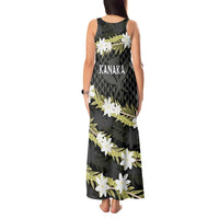 Born And Raised Aloha Hawaii Tank Maxi Dress Kanaka Kakau Hawaiian Tiare Pakalana Lei LT14 - Polynesian Pride