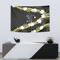 Born And Raised Aloha Hawaii Tapestry Kanaka Kakau Hawaiian Tiare Pakalana Lei - Polynesian Pride