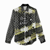 Born And Raised Aloha Hawaii Women Casual Shirt Kanaka Kakau Hawaiian Tiare Pakalana Lei LT14 - Polynesian Pride
