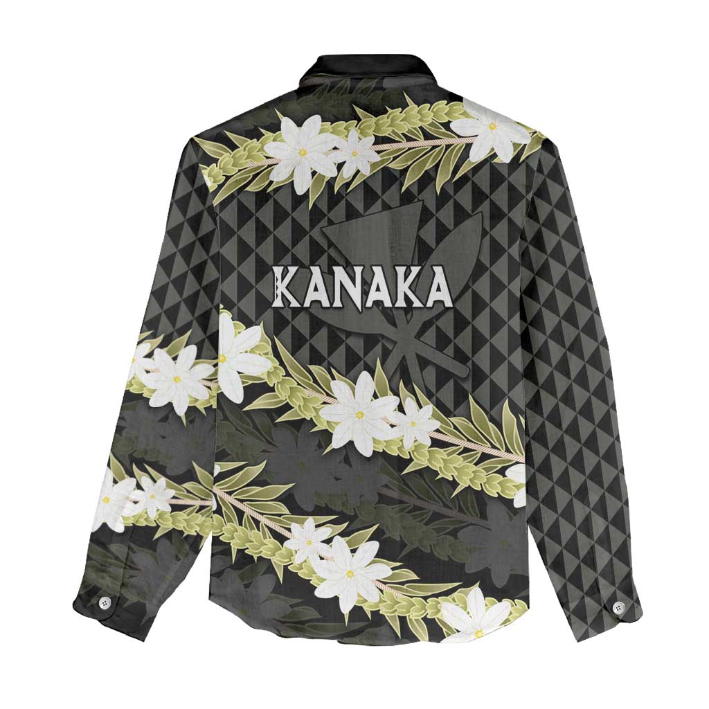 Born And Raised Aloha Hawaii Women Casual Shirt Kanaka Kakau Hawaiian Tiare Pakalana Lei LT14 - Polynesian Pride