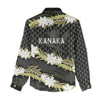 Born And Raised Aloha Hawaii Women Casual Shirt Kanaka Kakau Hawaiian Tiare Pakalana Lei LT14 - Polynesian Pride