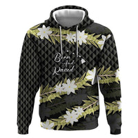Born And Raised Aloha Hawaii Zip Hoodie Kanaka Kakau Hawaiian Tiare Pakalana Lei LT14 Pullover Hoodie Black - Polynesian Pride