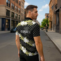Born And Raised Aloha Hawaii Zipper Polo Shirt Kanaka Kakau Hawaiian Tiare Pakalana Lei LT14 - Polynesian Pride