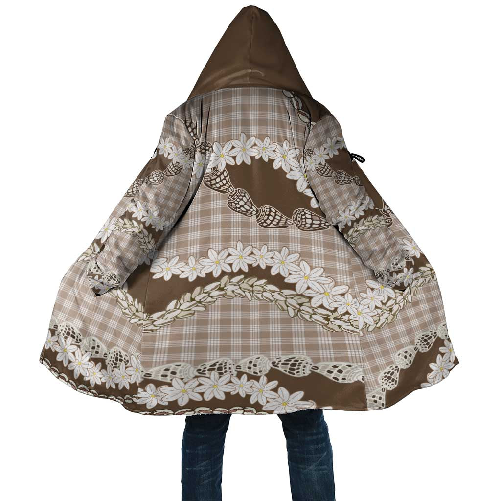 Brown Hawaii Tiare and Shell Lei Cloak Hawaiian Palaka Luxury Vibes - Polynesian Pride