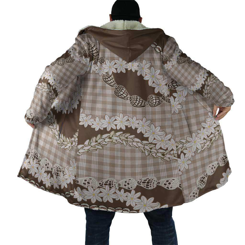 Brown Hawaii Tiare and Shell Lei Cloak Hawaiian Palaka Luxury Vibes - Polynesian Pride