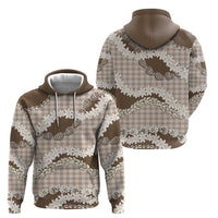 Brown Hawaii Tiare and Shell Lei Hoodie Hawaiian Palaka Luxury Vibes LT14 - Polynesian Pride