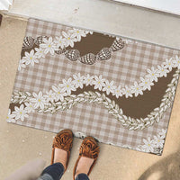 Brown Hawaii Tiare and Shell Lei Rubber Doormat Hawaiian Palaka Luxury Vibes LT14 - Polynesian Pride