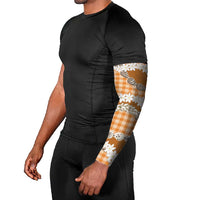 Orange Hawaii Tiare and Shell Lei Arm Sleeves Hawaiian Palaka Luxury Vibes - Polynesian Pride