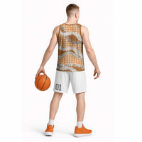 Orange Hawaii Tiare and Shell Lei Basketball Jersey Hawaiian Palaka Luxury Vibes - Polynesian Pride