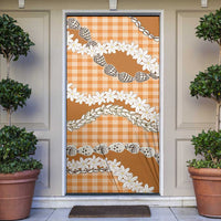 Orange Hawaii Tiare and Shell Lei Door Cover Hawaiian Palaka Luxury Vibes - Polynesian Pride