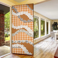 Orange Hawaii Tiare and Shell Lei Door Cover Hawaiian Palaka Luxury Vibes - Polynesian Pride
