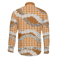 Orange Hawaii Tiare and Shell Lei Family Matching Puletasi and Hawaiian Shirt Hawaiian Palaka Luxury Vibes LT14 - Polynesian Pride