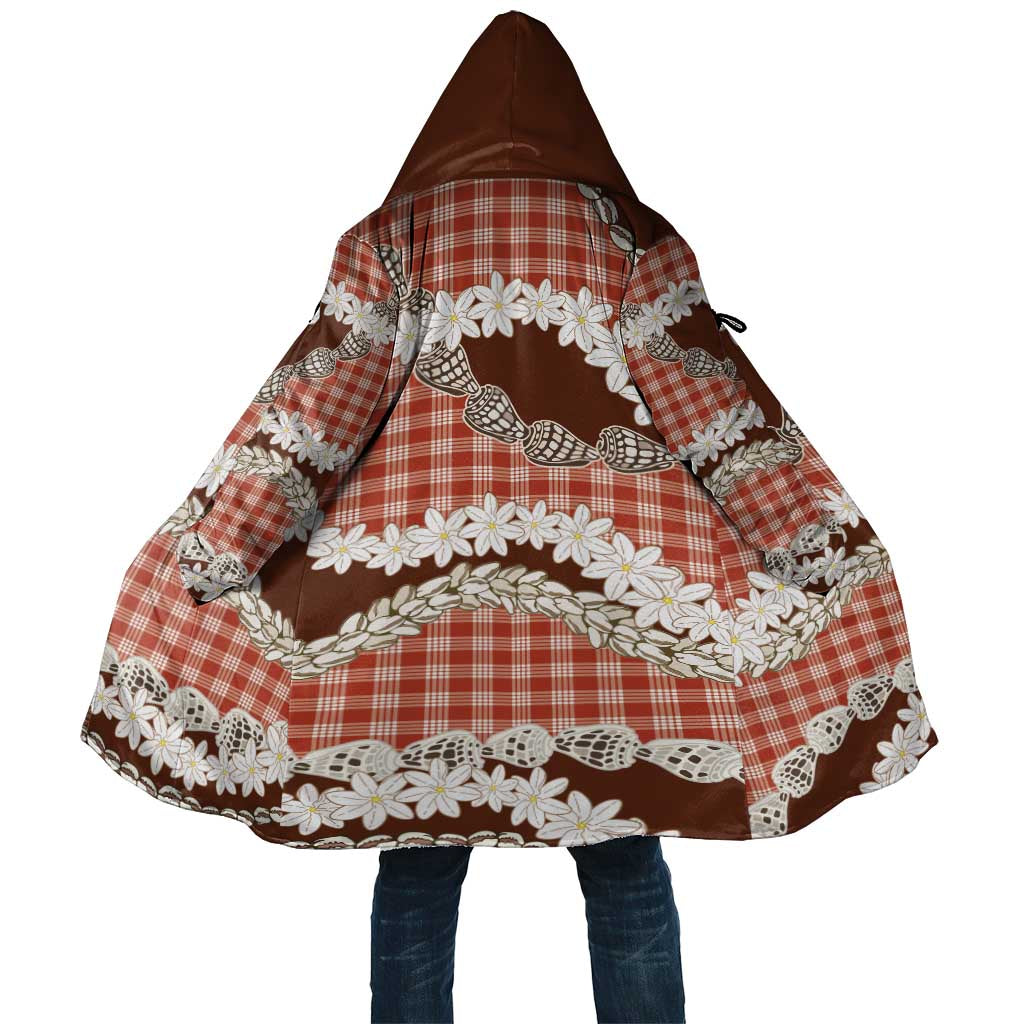 Red Hawaii Tiare and Shell Lei Cloak Hawaiian Palaka Luxury Vibes - Polynesian Pride