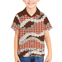 Red Hawaii Tiare and Shell Lei Family Matching Mermaid Dress and Hawaiian Shirt Hawaiian Palaka Luxury Vibes LT14 Son's Shirt Red - Polynesian Pride