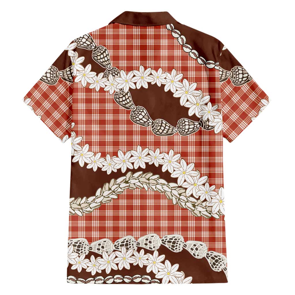 Red Hawaii Tiare and Shell Lei Family Matching Short Sleeve Bodycon Dress and Hawaiian Shirt Hawaiian Palaka Luxury Vibes LT14 - Polynesian Pride