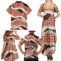 Red Hawaii Tiare and Shell Lei Family Matching Summer Maxi Dress and Hawaiian Shirt Hawaiian Palaka Luxury Vibes LT14 - Polynesian Pride