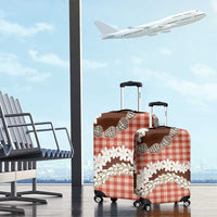 Red Hawaii Tiare and Shell Lei Luggage Cover Hawaiian Palaka Luxury Vibes LT14 - Polynesian Pride