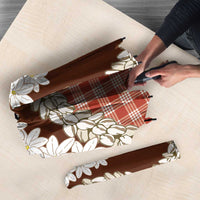 Red Hawaii Tiare and Shell Lei Umbrella Hawaiian Palaka Luxury Vibes - Polynesian Pride