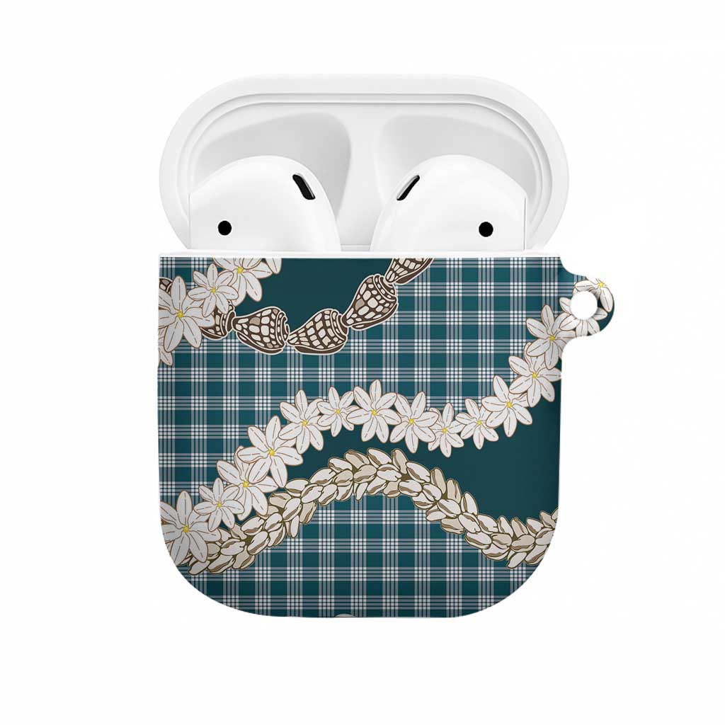 Dark Cyan Hawaii Tiare and Shell Lei AirPods Case Hawaiian Palaka Luxury Vibes - Polynesian Pride