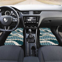Dark Cyan Hawaii Tiare and Shell Lei Car Mats Hawaiian Palaka Luxury Vibes - Polynesian Pride
