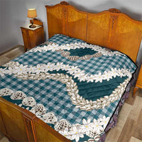Dark Cyan Hawaii Tiare and Shell Lei Quilt Hawaiian Palaka Luxury Vibes LT14 - Polynesian Pride