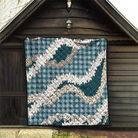 Dark Cyan Hawaii Tiare and Shell Lei Quilt Hawaiian Palaka Luxury Vibes LT14 - Polynesian Pride