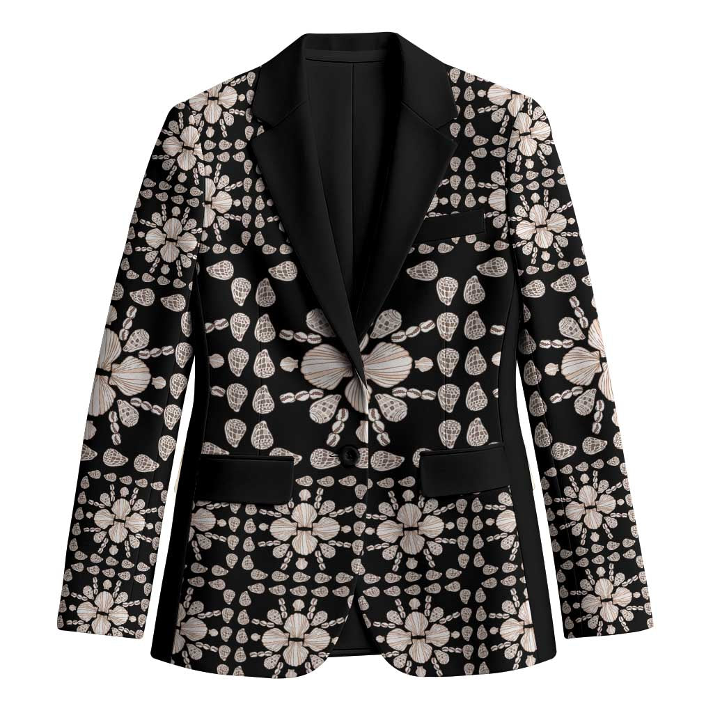 Aloha Hawaii Shell Quilt Blazer Seamless Style LT14 Unisex Black - Polynesian Pride