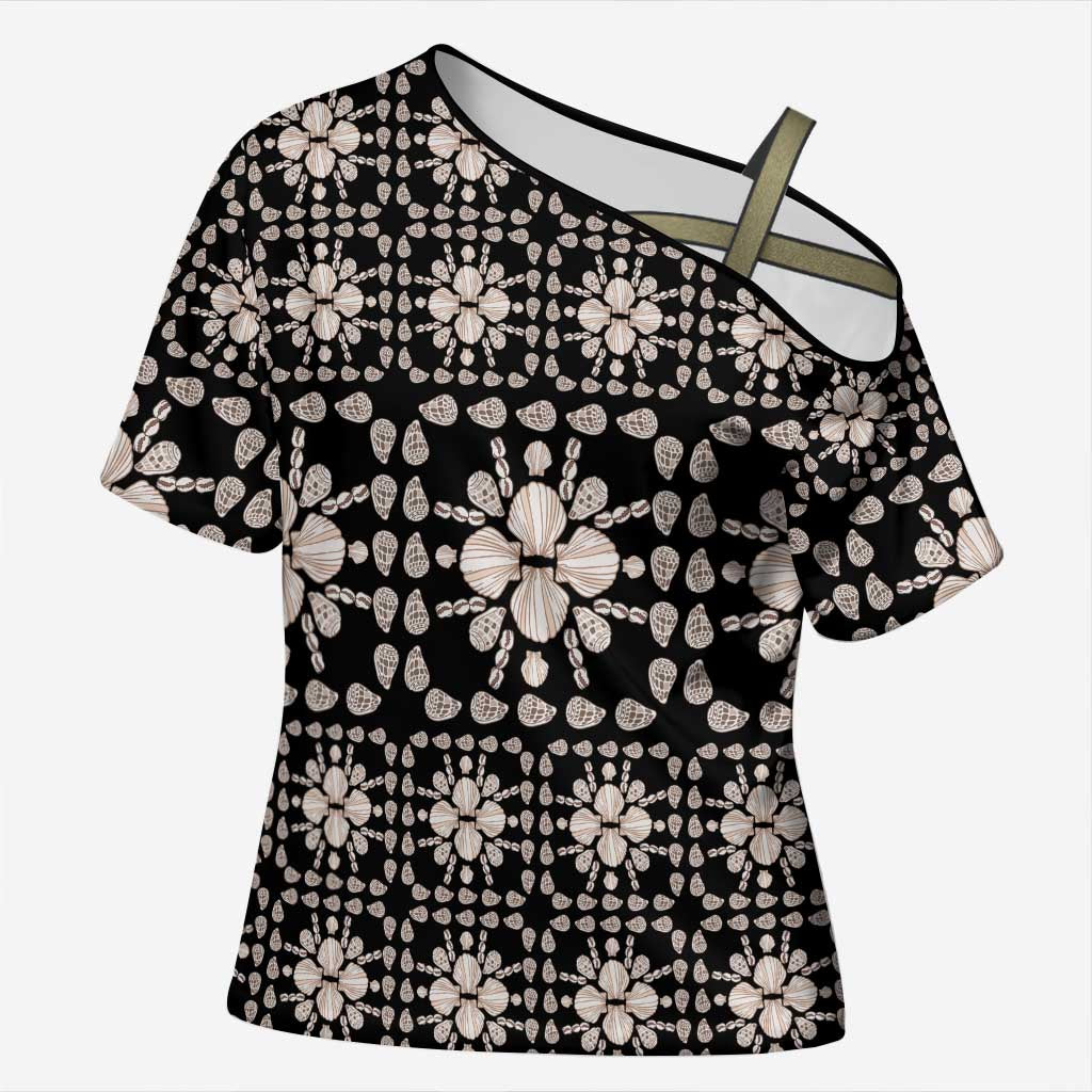 Aloha Hawaii Shell Quilt Cross Shoulder Shirt Seamless Style - Polynesian Pride