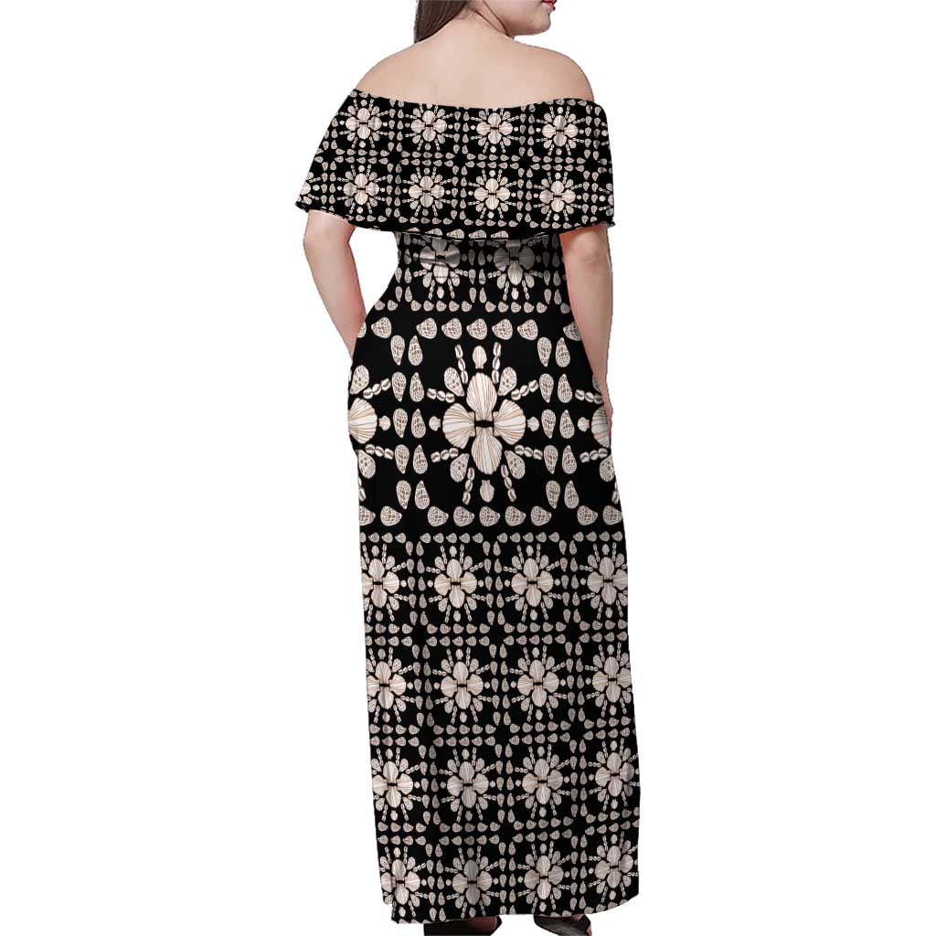 Aloha Hawaii Shell Quilt Family Matching Off Shoulder Maxi Dress and Hawaiian Shirt Seamless Style - Polynesian Pride