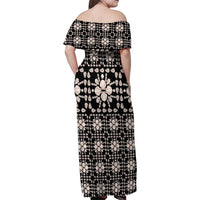Aloha Hawaii Shell Quilt Family Matching Off Shoulder Maxi Dress and Hawaiian Shirt Seamless Style - Polynesian Pride