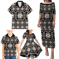 Aloha Hawaii Shell Quilt Family Matching Puletasi and Hawaiian Shirt Seamless Style - Polynesian Pride