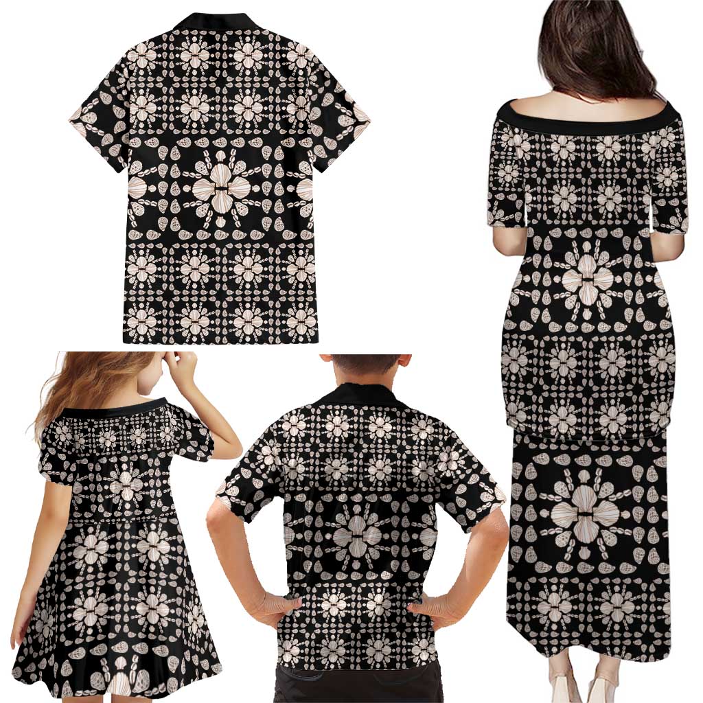 Aloha Hawaii Shell Quilt Family Matching Puletasi and Hawaiian Shirt Seamless Style - Polynesian Pride