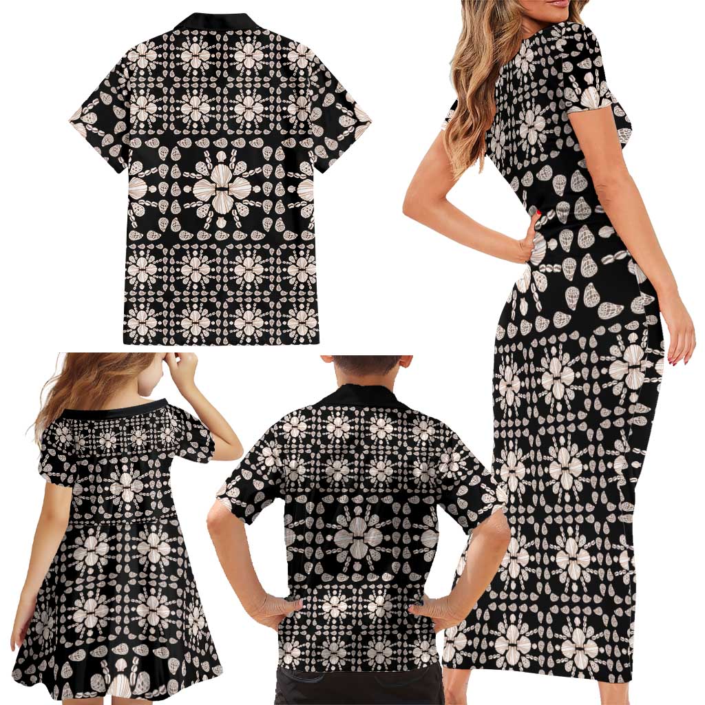 Aloha Hawaii Shell Quilt Family Matching Short Sleeve Bodycon Dress and Hawaiian Shirt Seamless Style - Polynesian Pride